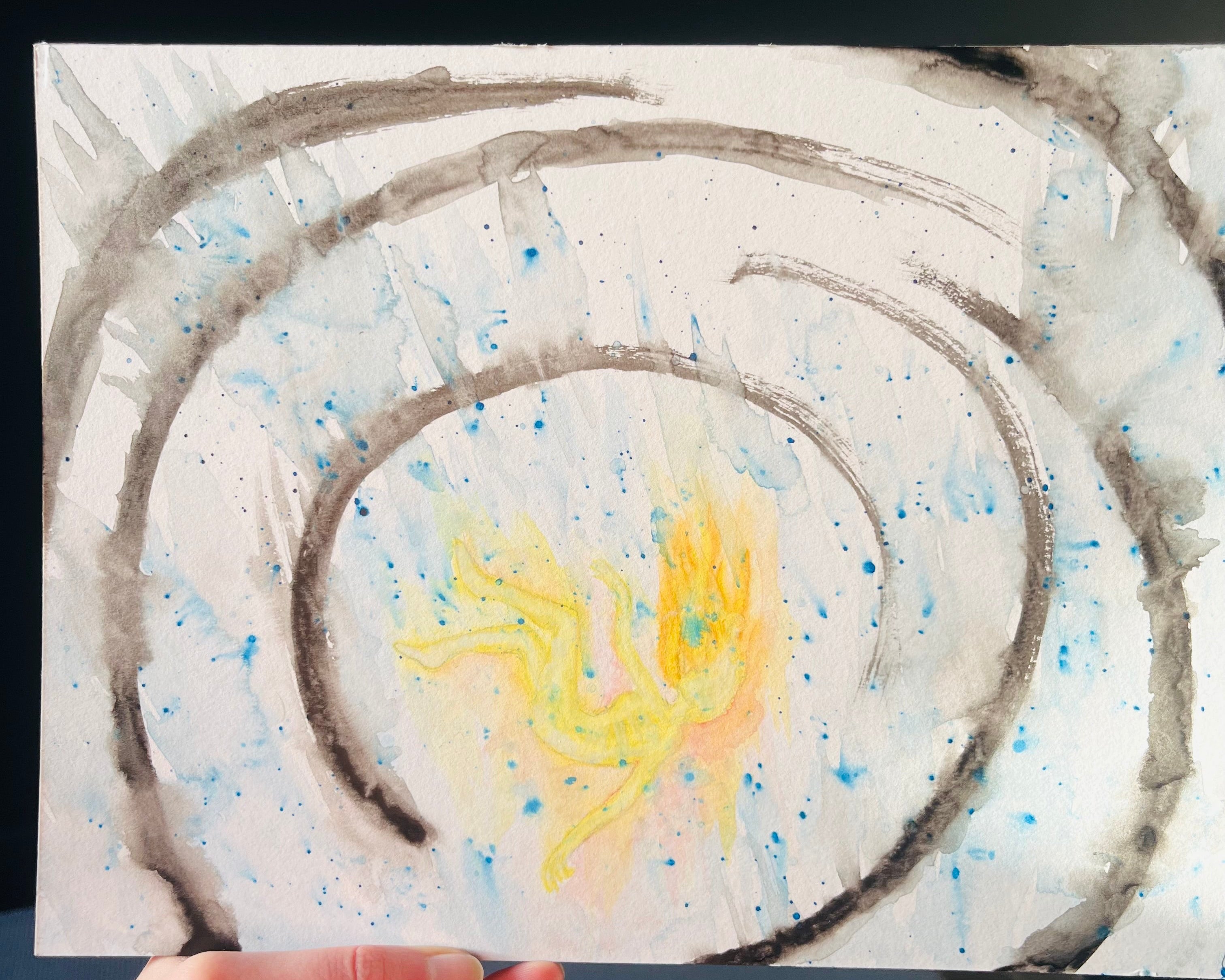 Original Spiritual Watercolour Painting – Consciousness Energy