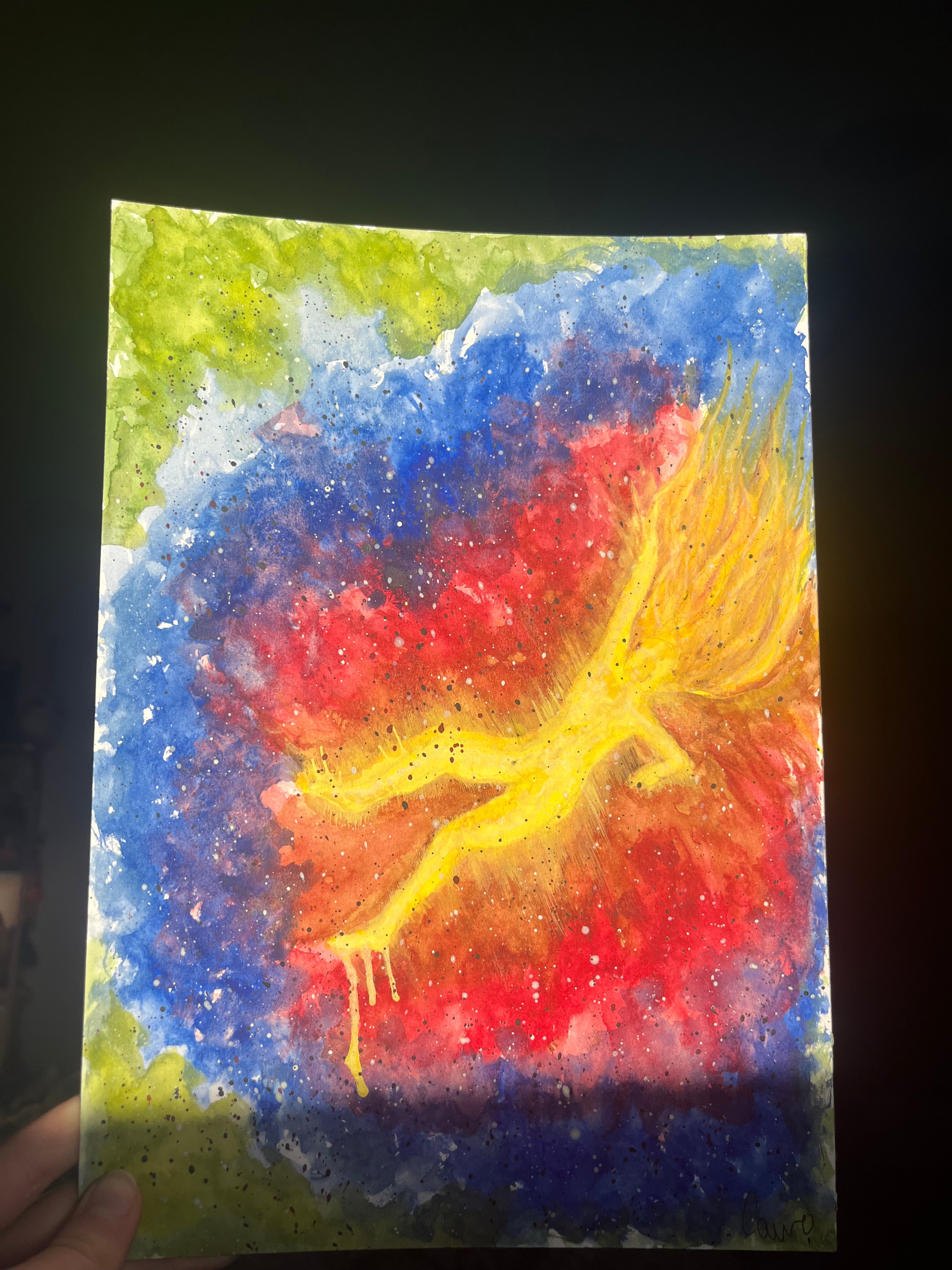 Original Spiritual Watercolour – Descent Into Radiance