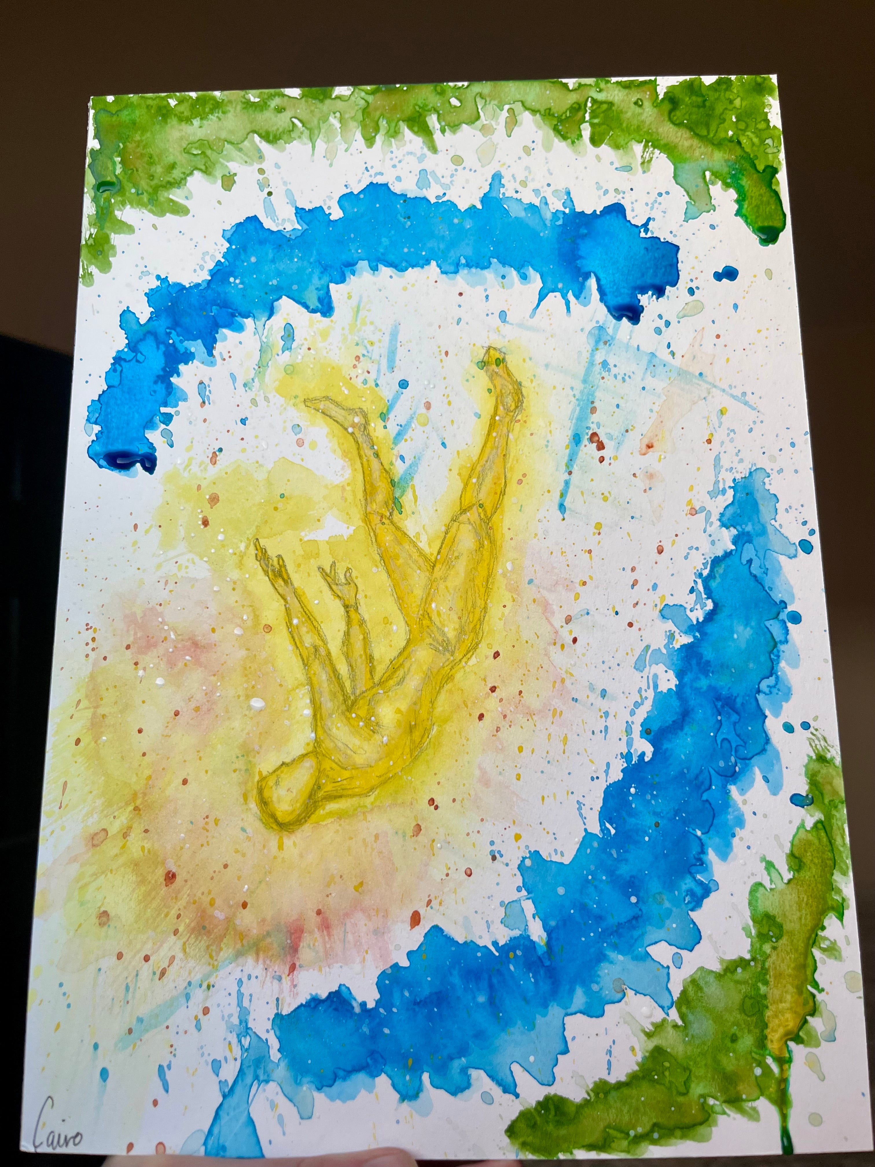 Original Watercolour Painting – Trusting The Fall