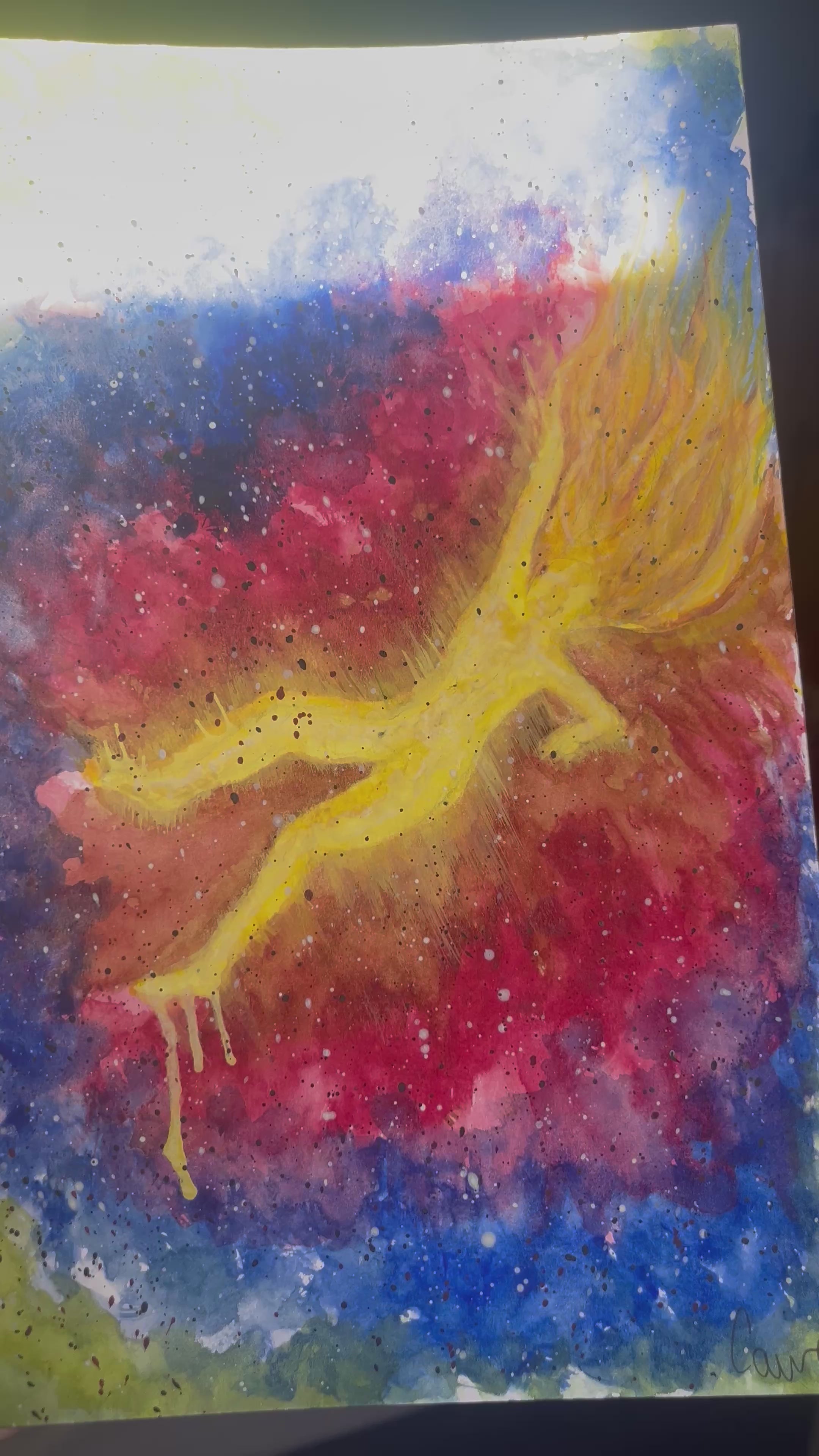 Original Spiritual Watercolour – Descent Into Radiance