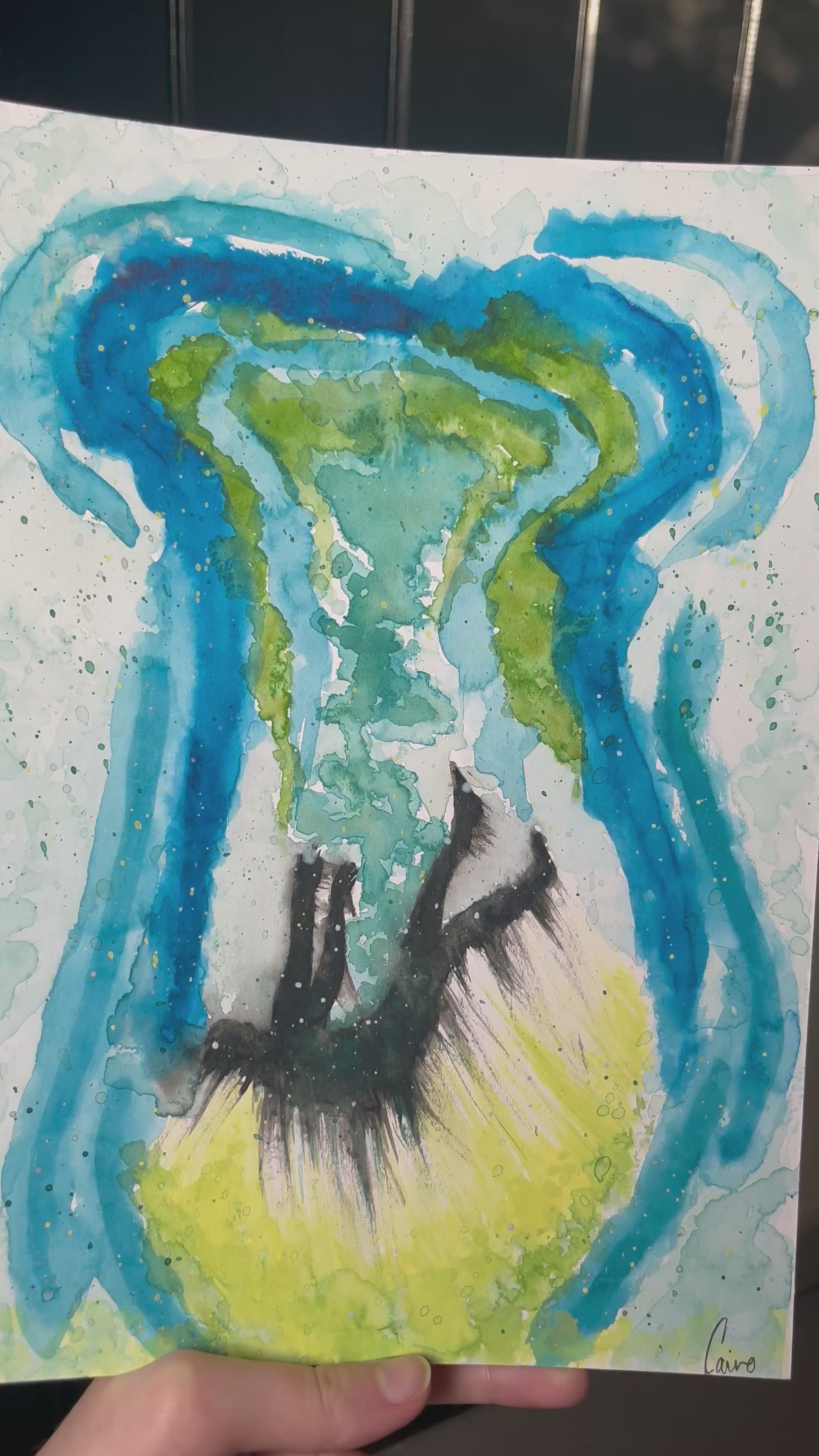 Original Spiritual Watercolour Art -Light From Darkness